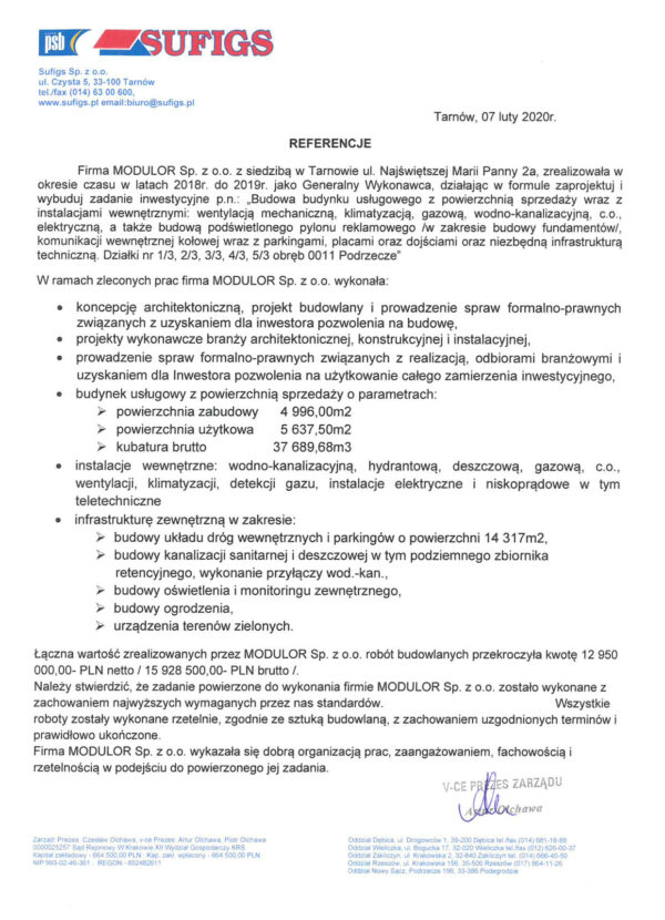 Referencje: 2020 Sufigs Podrzecze